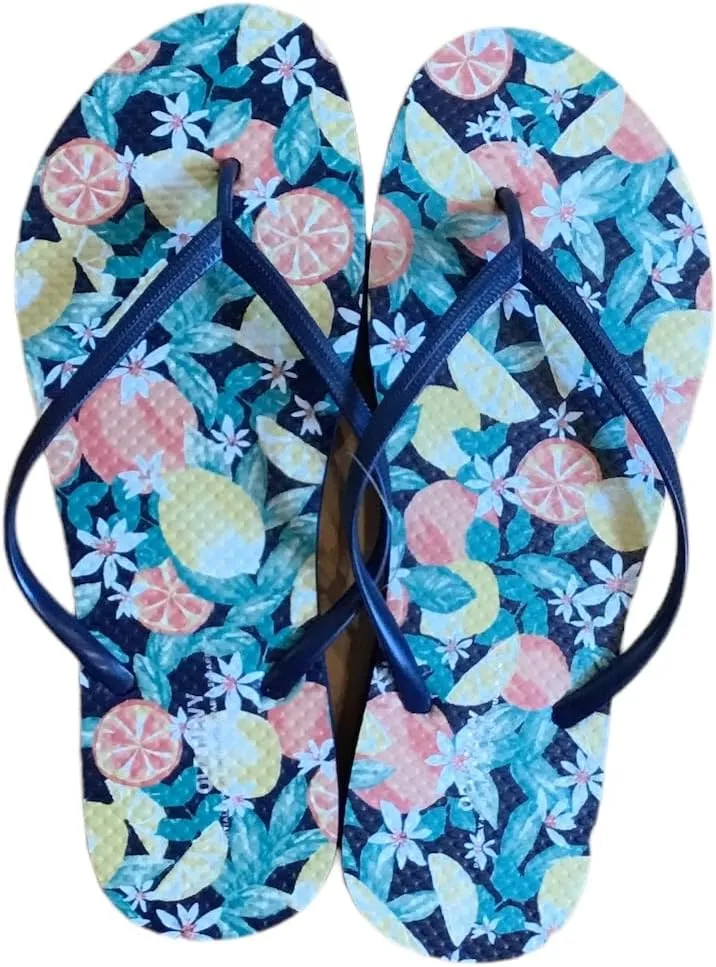 Old Navy Women Beach Summer Casual Flip Flop Sandals (8 Fruit Print)