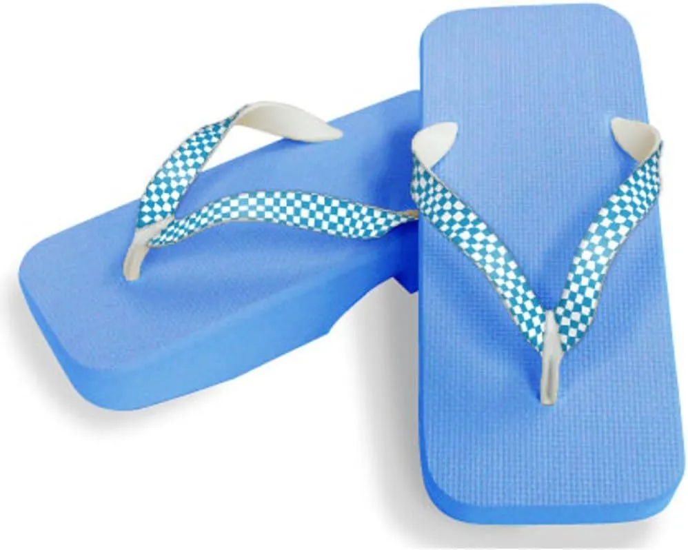 [One Step] [Hajime] Geta Geta Clogs, Soft and Water Resistant, Made of Sponge, 11.2 inches (28.5 cm), SB/Checkered x Sky Blue, Checkered x Sky Blue (Strawberry x Sky Blue/28.5), Strawberry × Sky Blue,