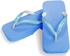 [One Step] [Hajime] Geta Geta Clogs, Soft and Water Resistant, Made of Sponge, 11.2 inches (28.5 cm), SB/Checkered x Sky Blue, Checkered x Sky Blue (Strawberry x Sky Blue/28.5), Strawberry × Sky Blue,