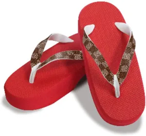 [One Step] [Hajime] Geta Geta Clogs, Soft and Water Resistant, Made of Sponge 8.7 inches (22 cm), Red/Checkered Shark Komon x Tea, Checkered Shark Crest x Brown (22), Strawberry Shark x Brown, 22.0 cm