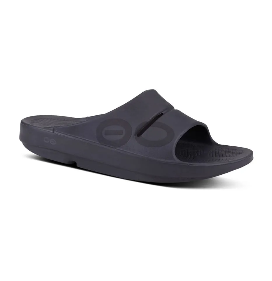 Oofos Ooahh Sport Slide Sandal - Matte Black 1500MATBLK