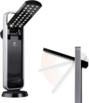 OttLite Portable LED Task Lamp, Black - Lightweight LED Desk Lamp with Carrying Handle, Long-Lasting & Energy-Efficient Natural Daylight LEDs for Home Office & Desk - Automatic On/Off Operation