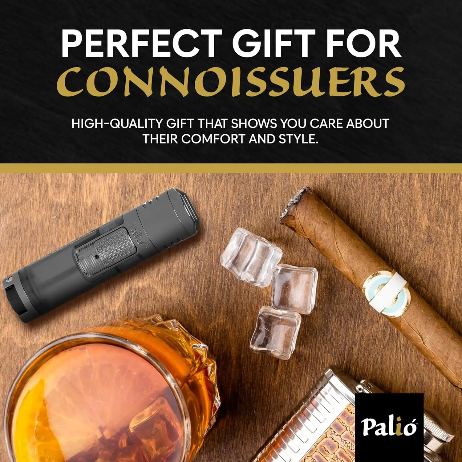 Palió Veneto Quadruple Jet Flame Butane Torch Lighter, Clear | High Capacity Tank, Adjustable Flame, Ergonomic Design with Integrated Lanyard Loop, Flip-Top Lid Doubles as Rest