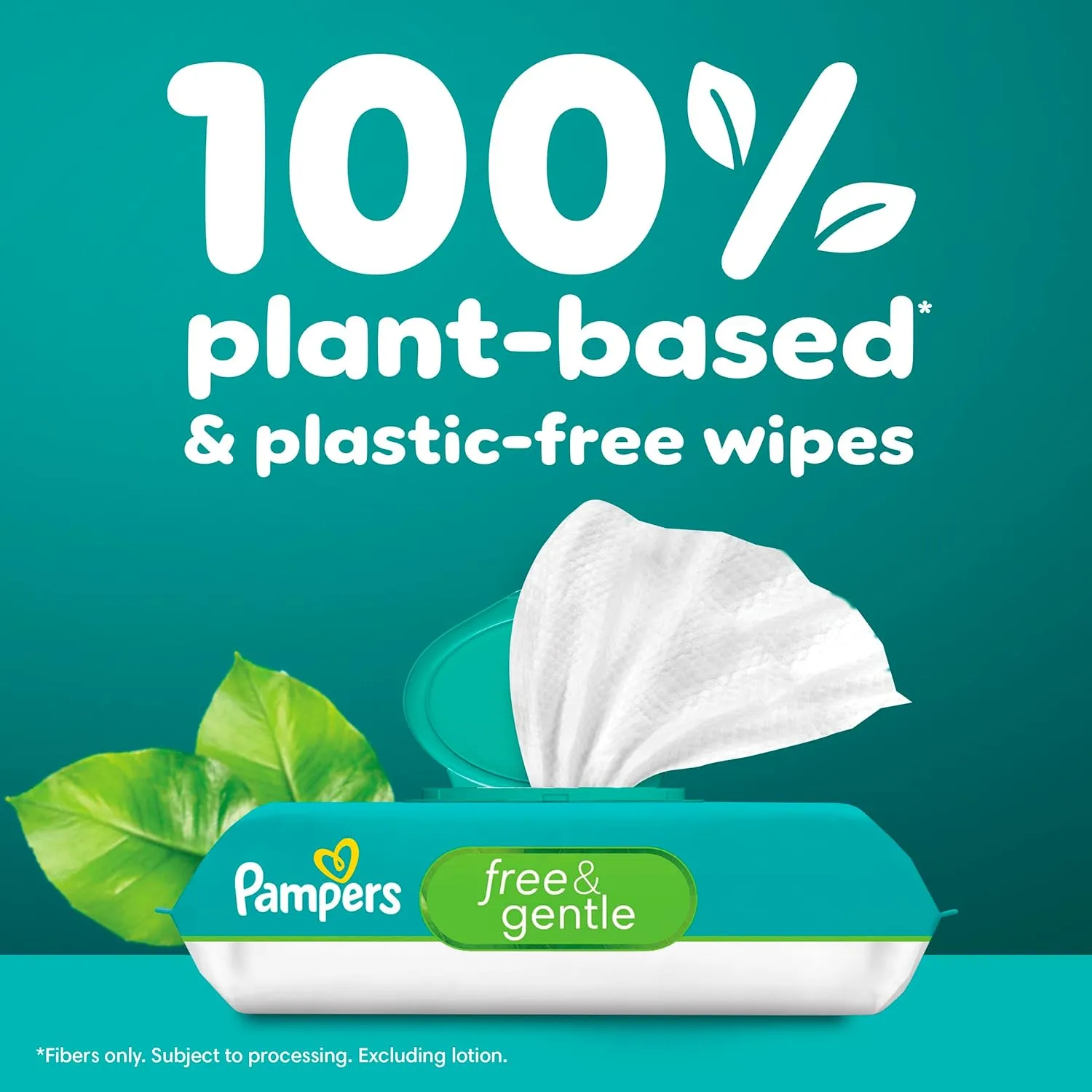 Pampers Baby Wipes, Free & Gentle, Hypoallergenic and Unscented Wipe, 100% Plant Based, Plastic-Free for Babies, 936 Total (12 Flip-Top Packs)