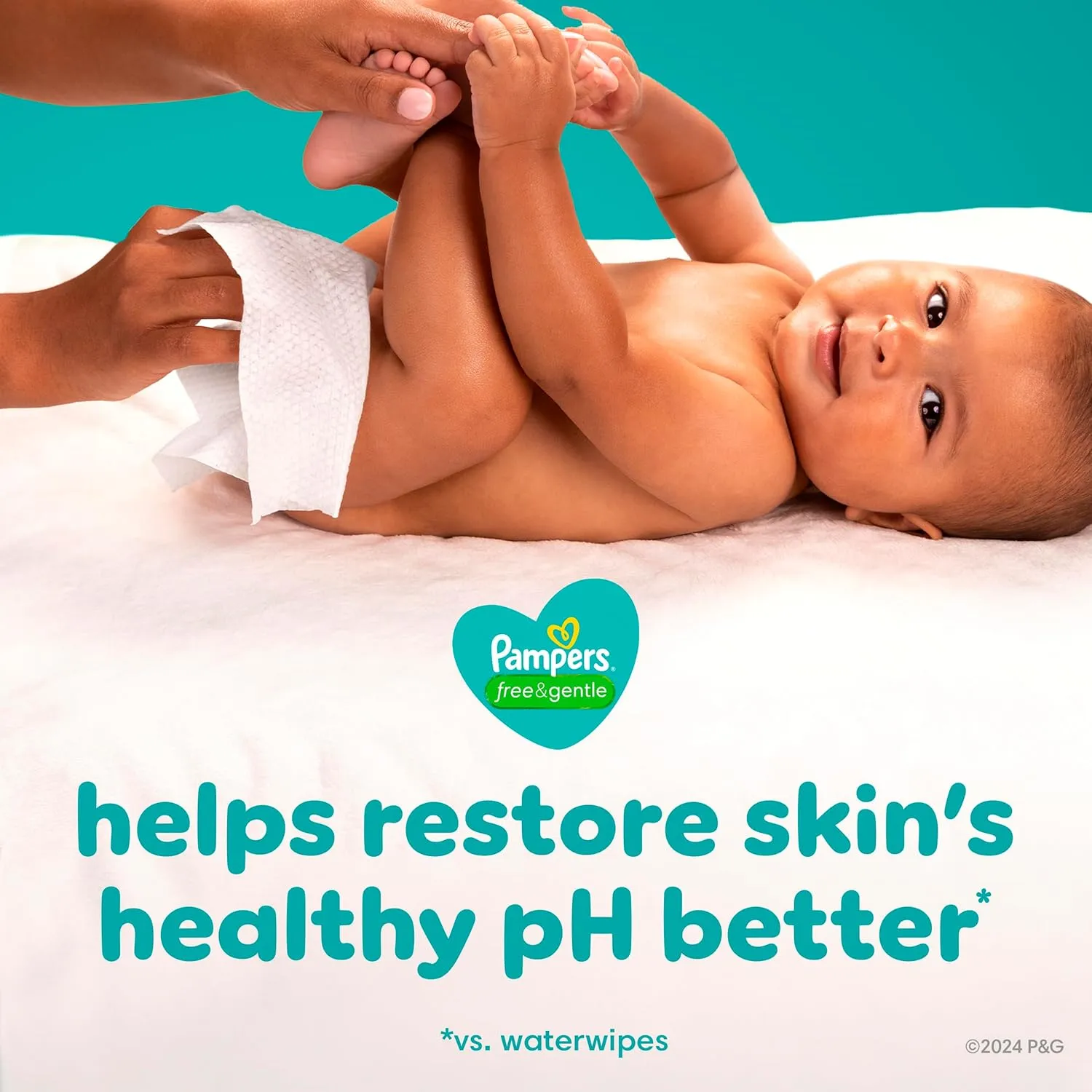 Pampers Baby Wipes, Free & Gentle, Hypoallergenic and Unscented Wipe, 100% Plant Based, Plastic-Free for Babies, 936 Total (12 Flip-Top Packs)
