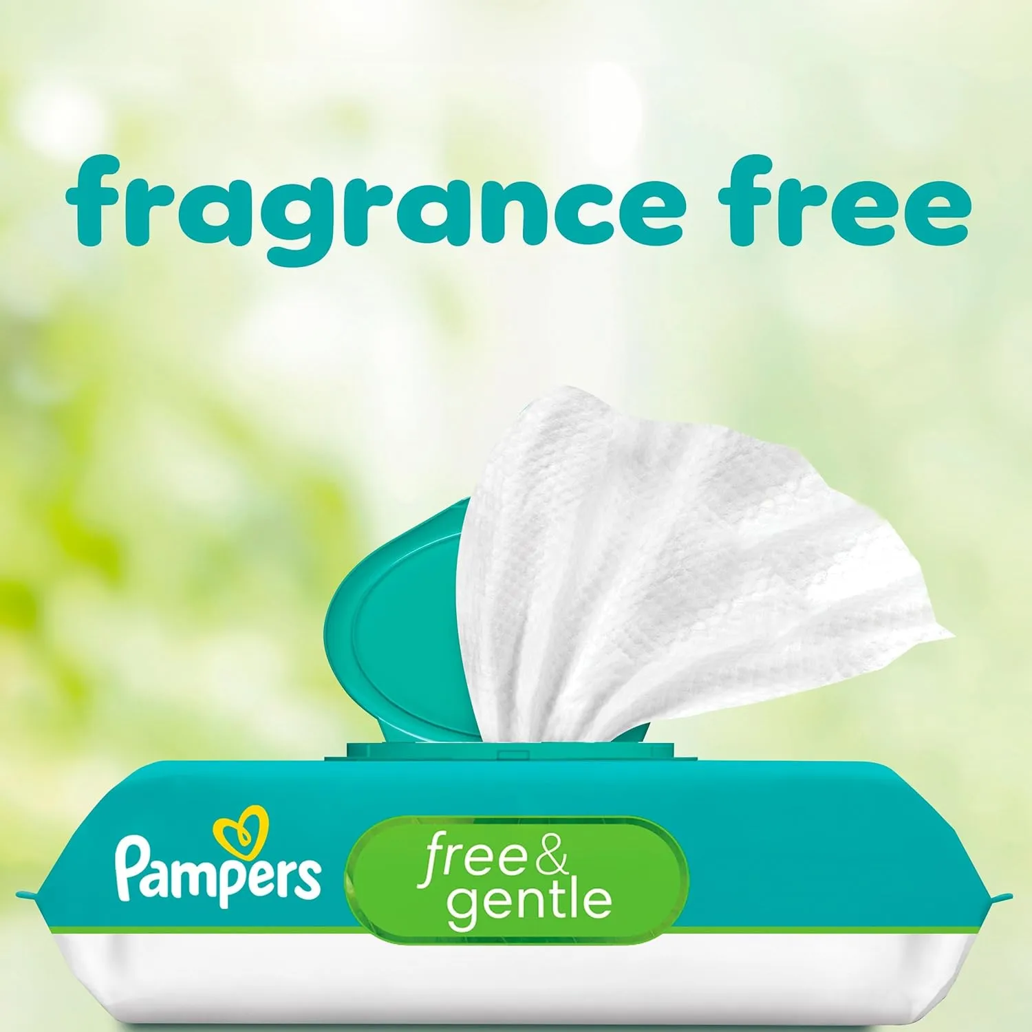 Pampers Baby Wipes, Free & Gentle, Hypoallergenic and Unscented Wipe, 100% Plant Based, Plastic-Free for Babies, 936 Total (12 Flip-Top Packs)