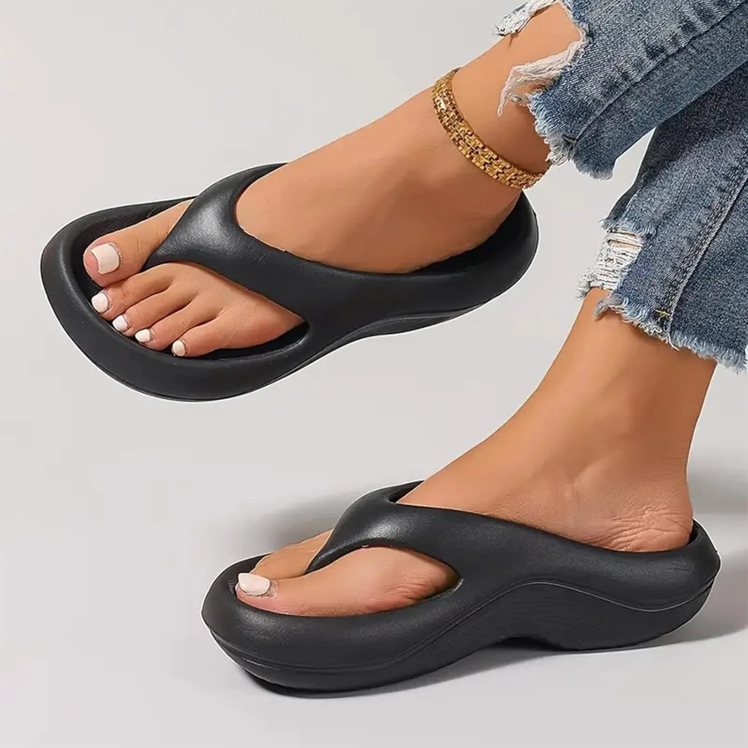 Pillow Arch Support Flip Flops, Plantar Fasciitis Orthopedic Sandals, Lightweight, Cushioning, Shock-Absorbing, Men & Women