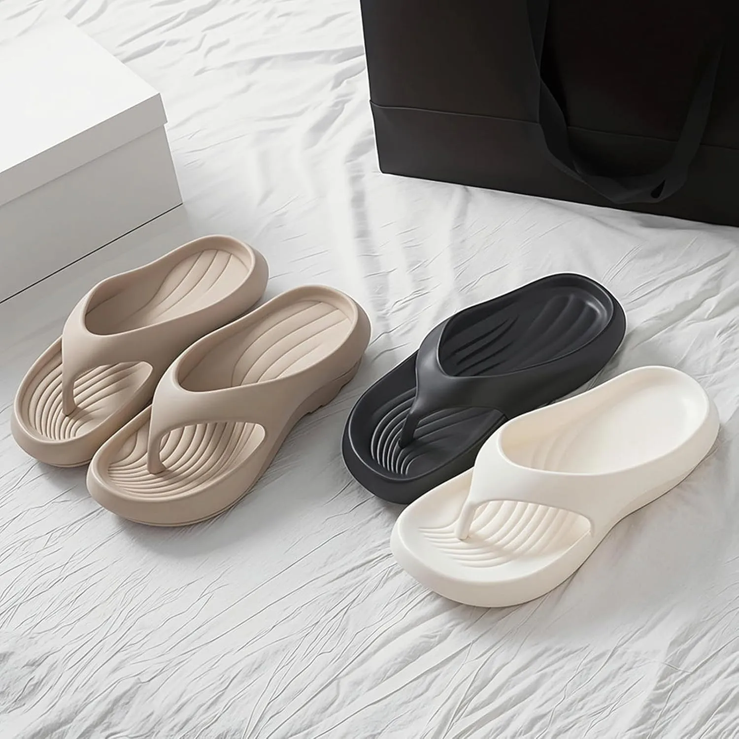 Pillow Arch Support Flip Flops, Plantar Fasciitis Orthopedic Sandals, Lightweight, Cushioning, Shock-Absorbing, Men & Women
