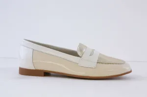 PITILLOS - 10472 LOW HEEL SLIP-ON SHOE - CREAM/GOLD/WHITE