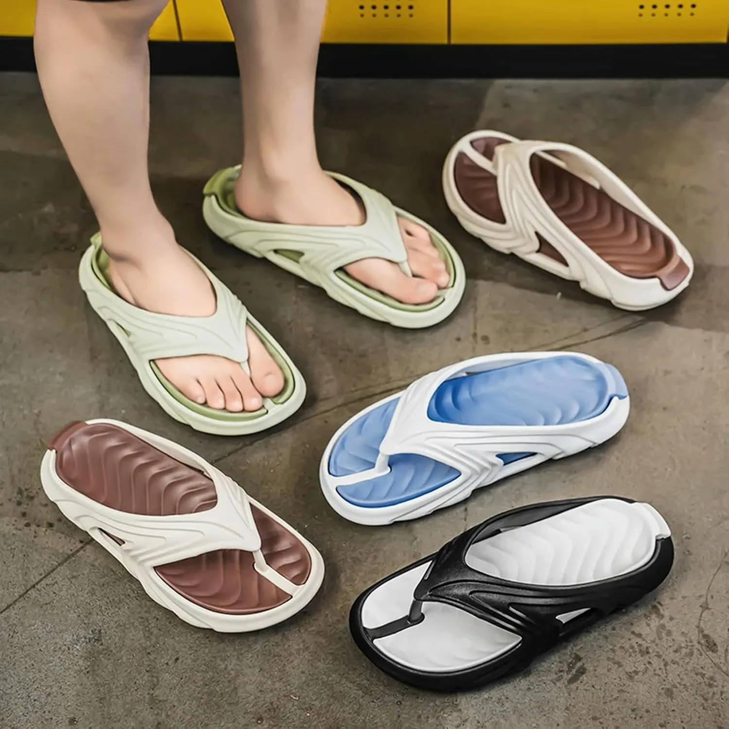 Platform Flip Flops Soft Sole Eva Slippers Outdoor Casual Beach Shoes Home Non-Slip Bathroom Slides