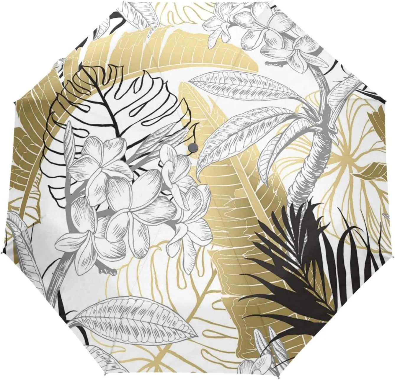 Poeticcity Automatic Folding Umbrella, Auto Open/Close 3 Folds Parasol, Compact Windproof Strong Umbrellas for Travel Sun & Rain