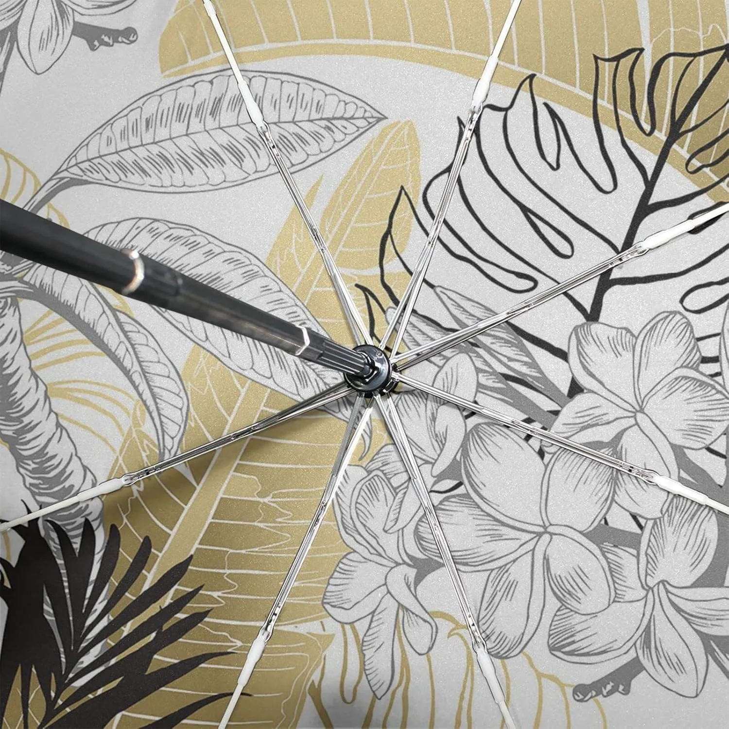 Poeticcity Automatic Folding Umbrella, Auto Open/Close 3 Folds Parasol, Compact Windproof Strong Umbrellas for Travel Sun & Rain