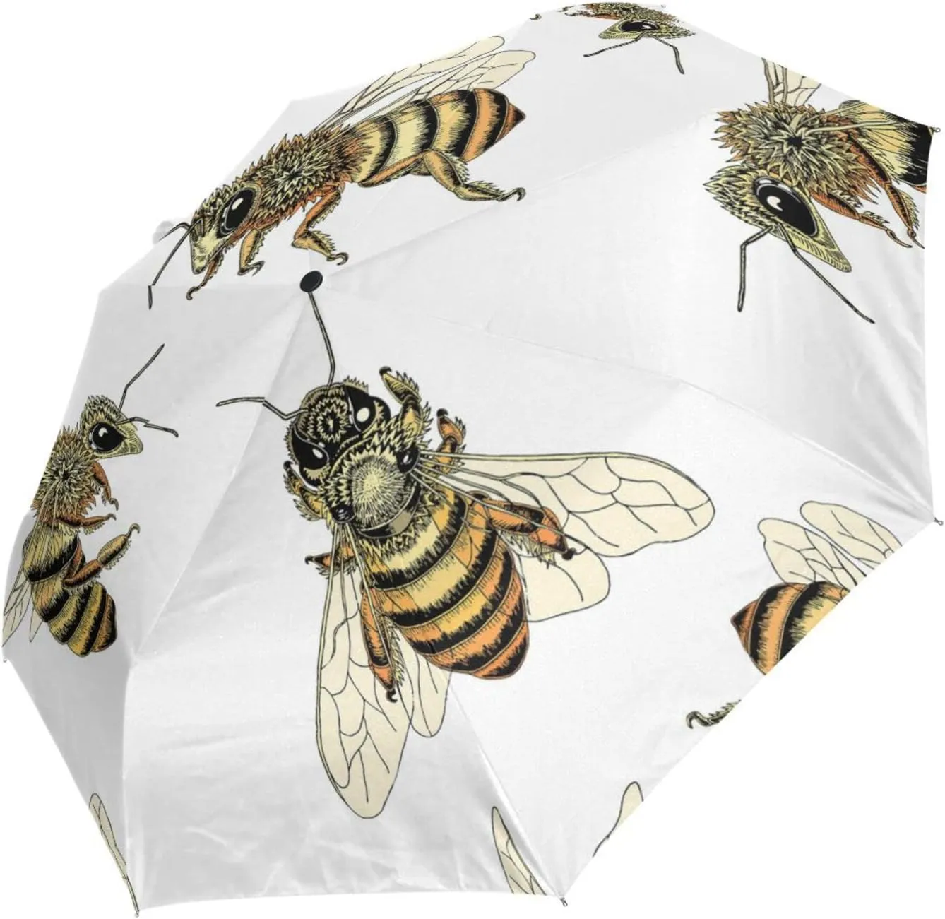 Poeticcity Automatic Folding Umbrella, Auto Open/Close 3 Folds Parasol, Compact Windproof Strong Umbrellas for Travel Sun & Rain