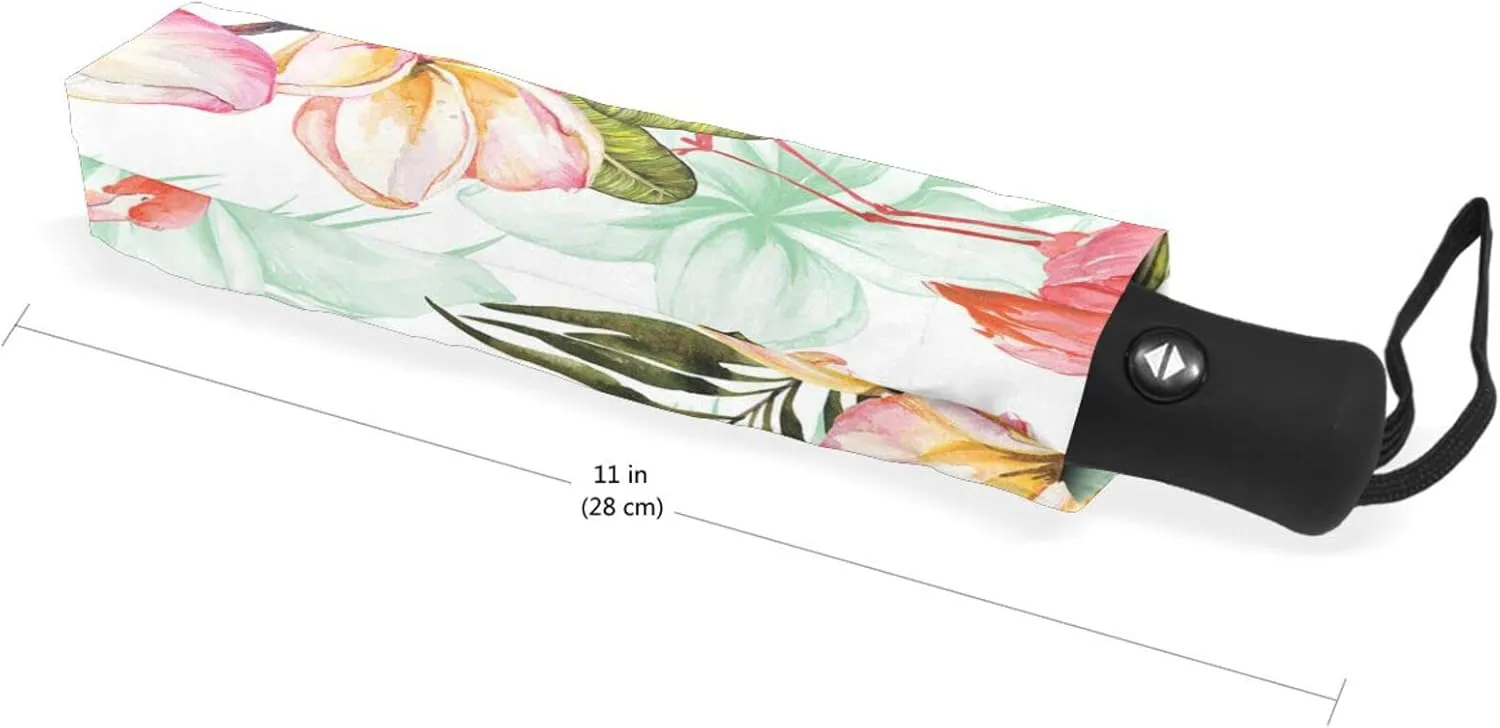 Poeticcity Automatic Folding Umbrella, Auto Open/Close 3 Folds Parasol, Compact Windproof Strong Umbrellas for Travel Sun & Rain