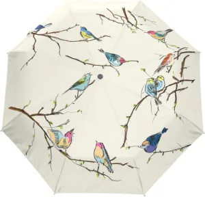 Poeticcity Automatic Folding Umbrella, Auto Open/Close 3 Folds Parasol, Compact Windproof Strong Umbrellas for Travel Sun & Rain