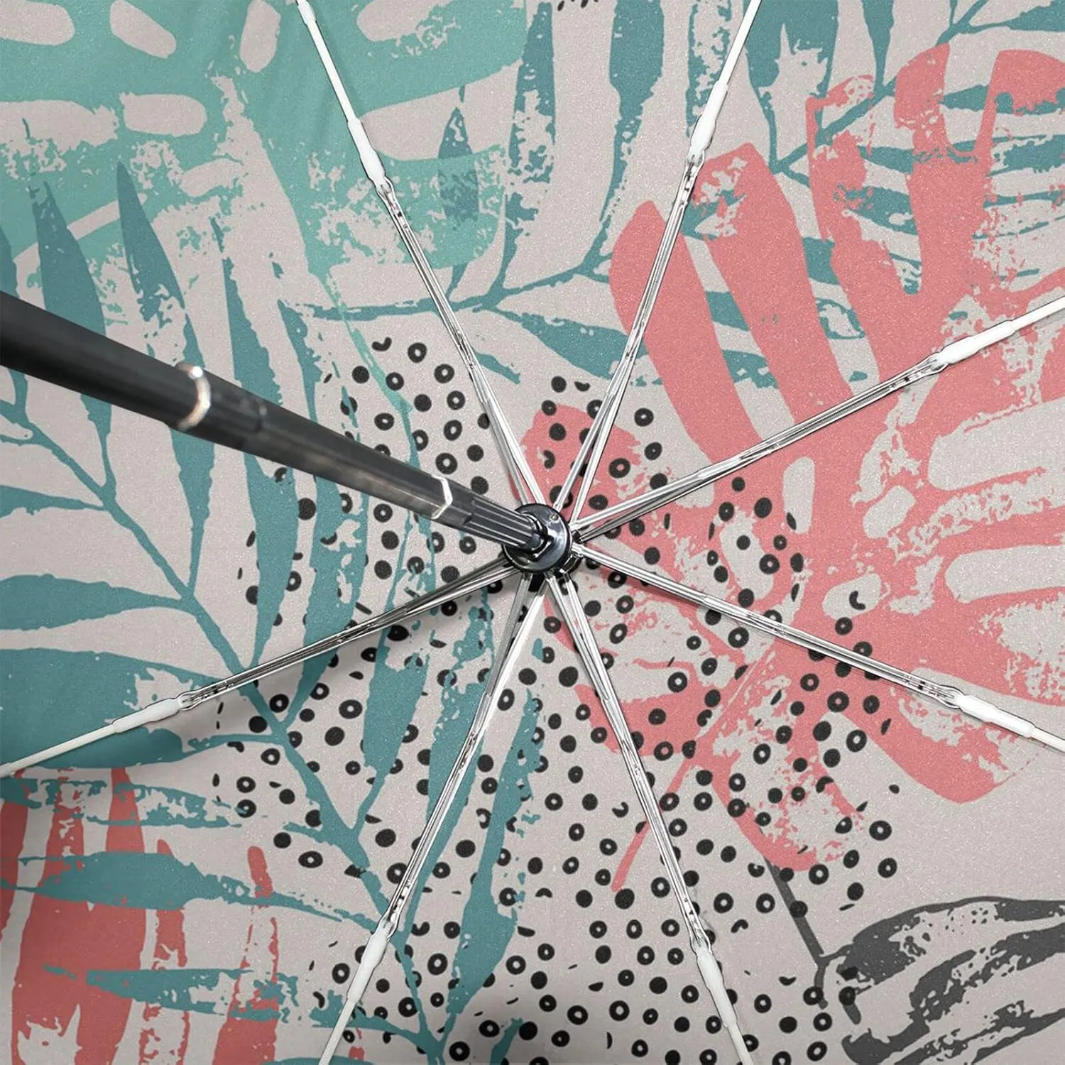 Poeticcity Automatic Folding Umbrella, Auto Open/Close 3 Folds Parasol, Compact Windproof Strong Umbrellas for Travel Sun & Rain