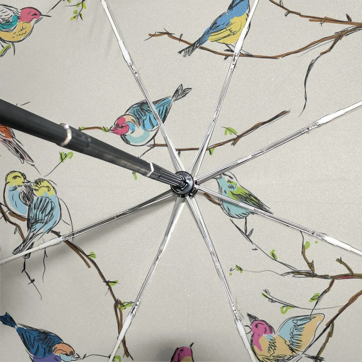 Poeticcity Automatic Folding Umbrella, Auto Open/Close 3 Folds Parasol, Compact Windproof Strong Umbrellas for Travel Sun & Rain