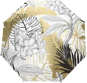 Poeticcity Automatic Folding Umbrella, Auto Open/Close 3 Folds Parasol, Compact Windproof Strong Umbrellas for Travel Sun & Rain