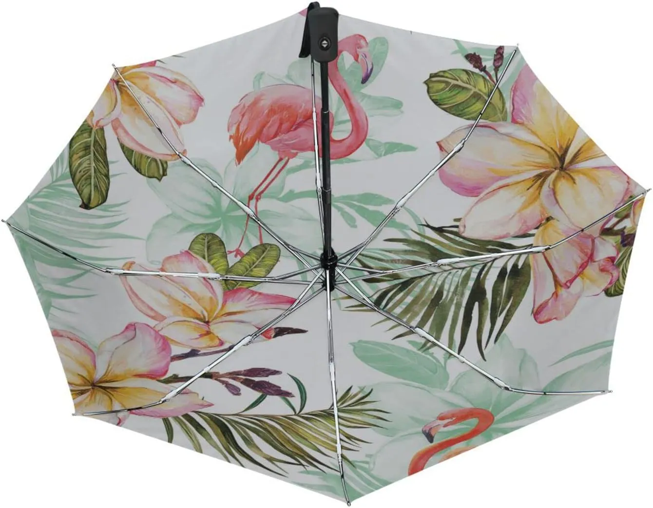 Poeticcity Automatic Folding Umbrella, Auto Open/Close 3 Folds Parasol, Compact Windproof Strong Umbrellas for Travel Sun & Rain