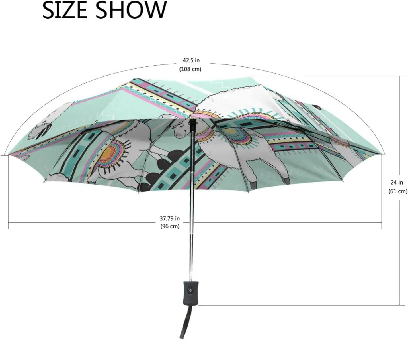 Poeticcity Automatic Folding Umbrella, Auto Open/Close 3 Folds Parasol, Compact Windproof Strong Umbrellas for Travel Sun & Rain
