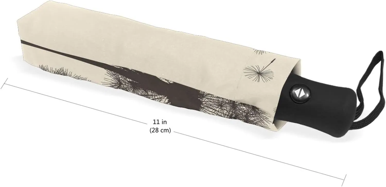 Poeticcity Automatic Folding Umbrella, Auto Open/Close 3 Folds Parasol, Compact Windproof Strong Umbrellas for Travel Sun & Rain