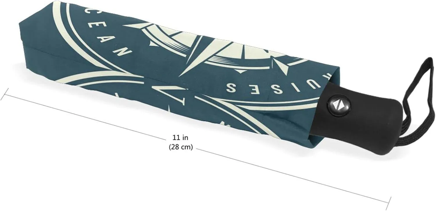 Poeticcity Automatic Folding UPF 50  Anti-UV Rain Umbrella, Auto Open/Close 3 Folds Sun Parasol Canopy Windproof Compact Travel Umbrella