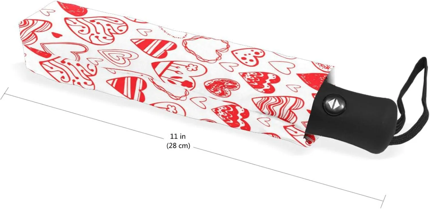 Poeticcity Automatic Folding UPF 50  Anti-UV Rain Umbrella, Auto Open/Close 3 Folds Sun Parasol Canopy Windproof Compact Travel Umbrella