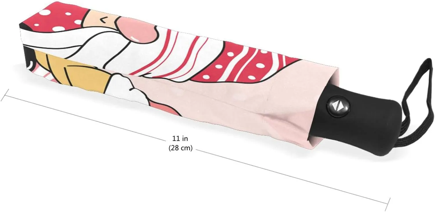 Poeticcity Automatic Folding UPF 50  Anti-UV Rain Umbrella, Auto Open/Close 3 Folds Sun Parasol Canopy Windproof Compact Travel Umbrella