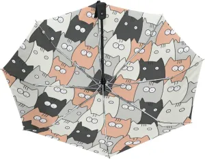 Poeticcity Automatic Folding UPF 50  Anti-UV Rain Umbrella, Auto Open/Close 3 Folds Sun Parasol Canopy Windproof Compact Travel Umbrella