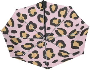 Poeticcity Automatic Folding UPF 50  Anti-UV Rain Umbrella, Auto Open/Close 3 Folds Sun Parasol Canopy Windproof Compact Travel Umbrella
