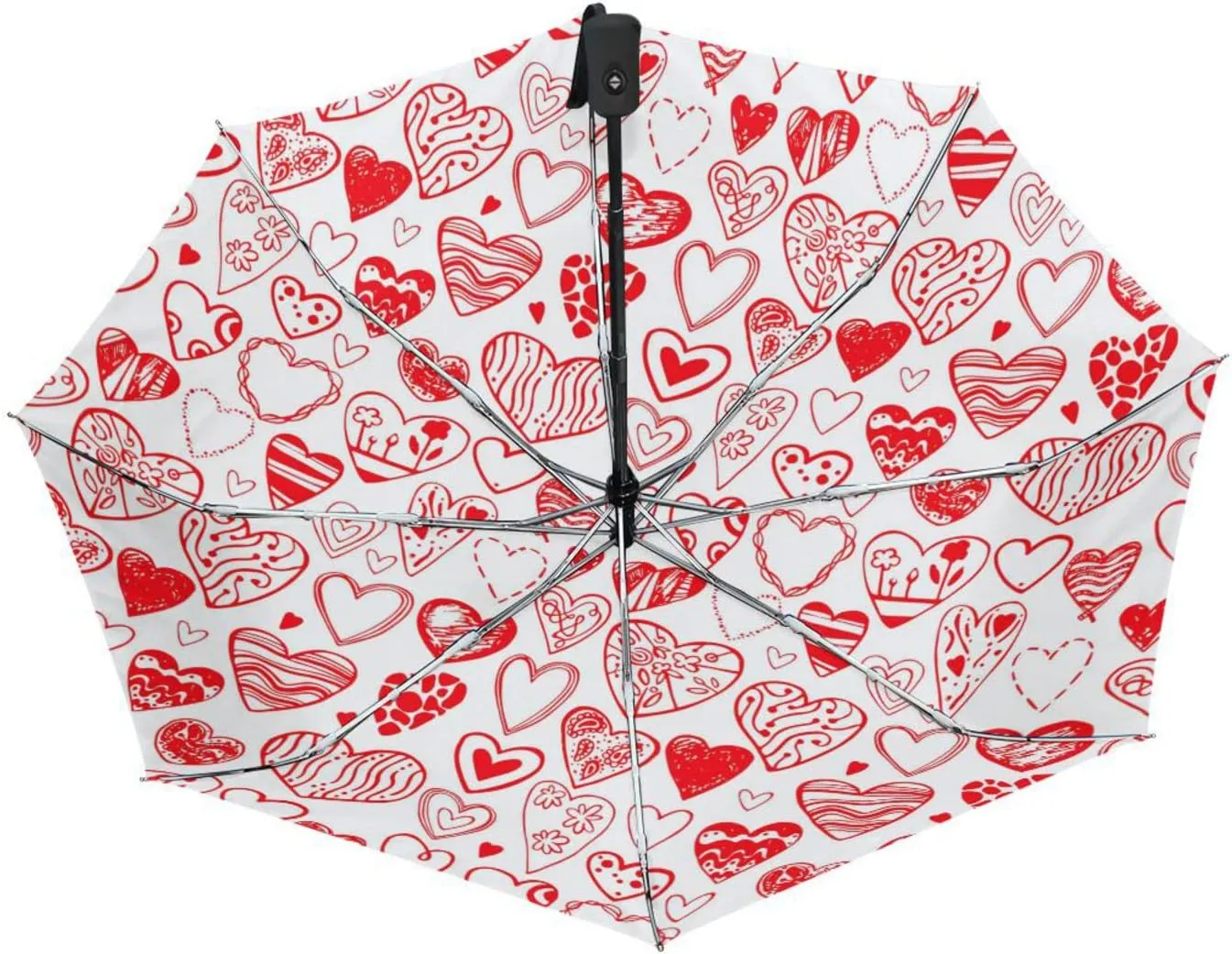 Poeticcity Automatic Folding UPF 50  Anti-UV Rain Umbrella, Auto Open/Close 3 Folds Sun Parasol Canopy Windproof Compact Travel Umbrella