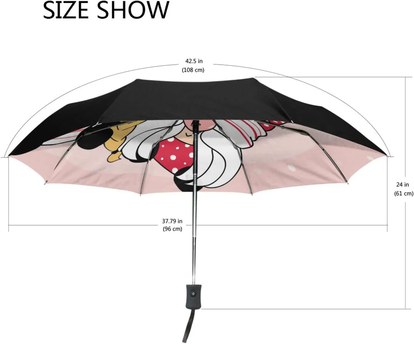 Poeticcity Automatic Folding UPF 50  Anti-UV Rain Umbrella, Auto Open/Close 3 Folds Sun Parasol Canopy Windproof Compact Travel Umbrella