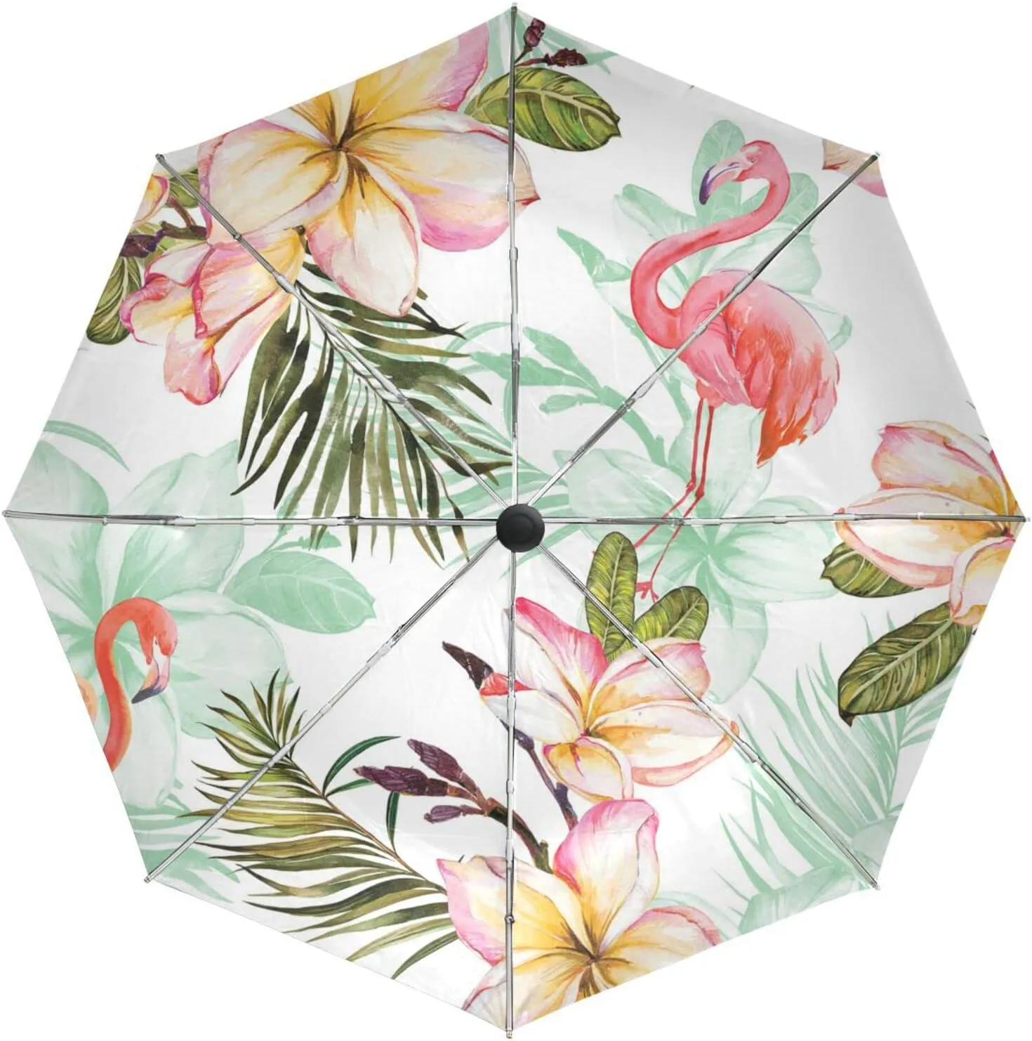 Poeticcity Automatic Folding UPF 50  Anti-UV Rain Umbrella, Auto Open/Close 3 Folds Sun Parasol Canopy Windproof Compact Travel Umbrella