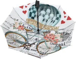 Poeticcity Automatic Folding UPF 50  Anti-UV Rain Umbrella, Auto Open/Close 3 Folds Sun Parasol Canopy Windproof Compact Travel Umbrella