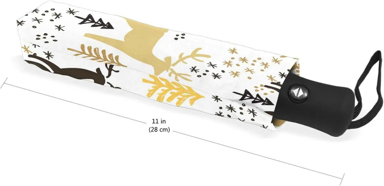 Poeticcity Automatic Folding UPF 50  Anti-UV Rain Umbrella, Auto Open/Close 3 Folds Sun Parasol Canopy Windproof Compact Travel Umbrella
