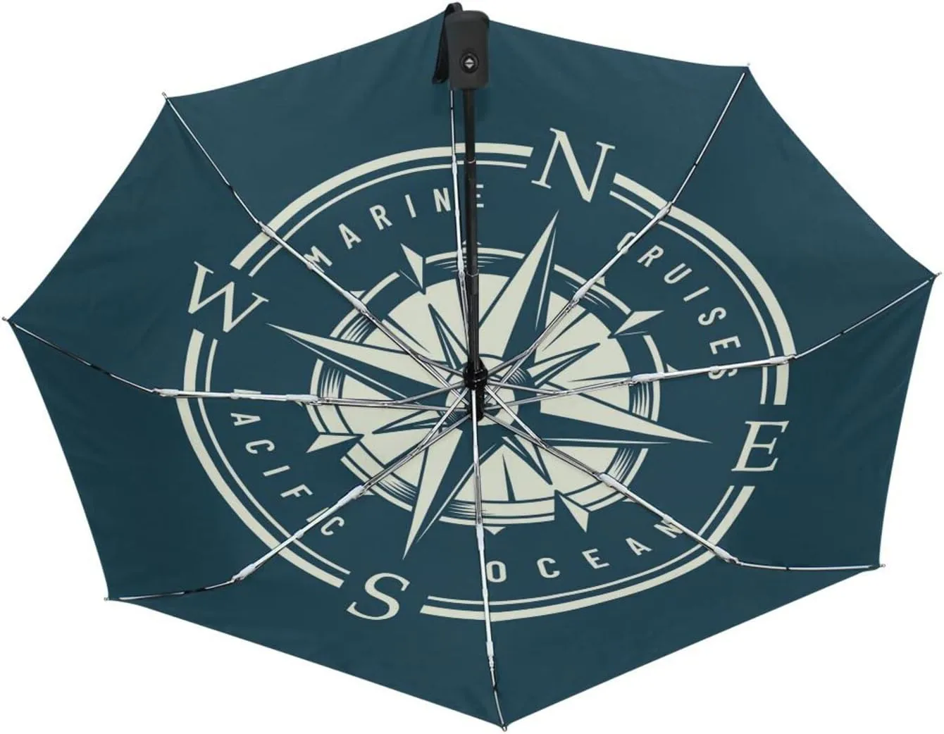 Poeticcity Automatic Folding UPF 50  Anti-UV Rain Umbrella, Auto Open/Close 3 Folds Sun Parasol Canopy Windproof Compact Travel Umbrella