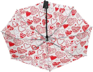 Poeticcity Automatic Folding UPF 50  Anti-UV Rain Umbrella, Auto Open/Close 3 Folds Sun Parasol Canopy Windproof Compact Travel Umbrella