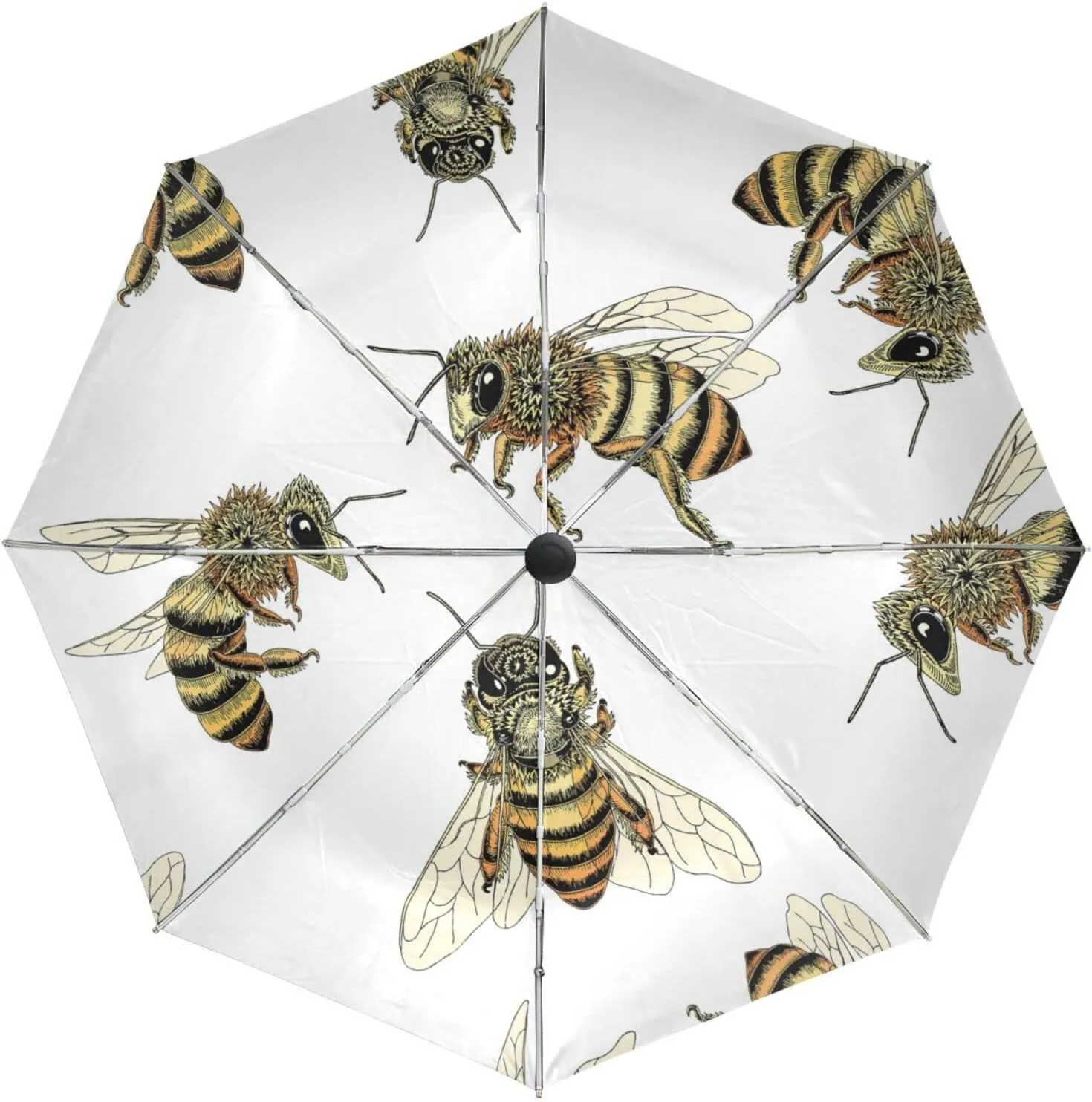 Poeticcity Automatic Folding UPF 50  Anti-UV Rain Umbrella, Auto Open/Close 3 Folds Sun Parasol Canopy Windproof Compact Travel Umbrella