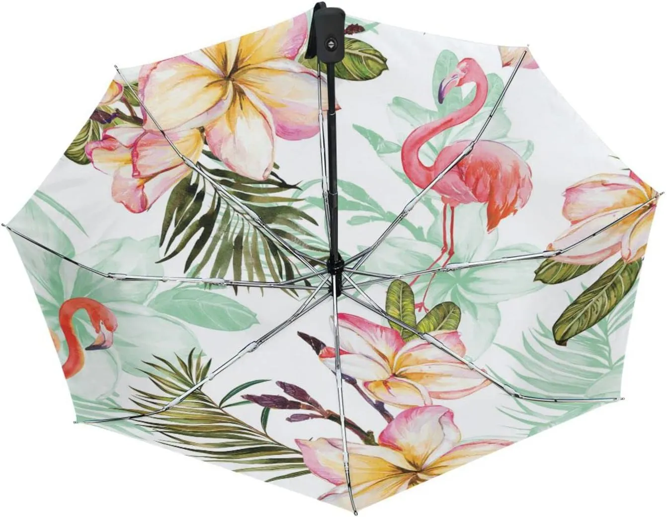 Poeticcity Automatic Folding UPF 50  Anti-UV Rain Umbrella, Auto Open/Close 3 Folds Sun Parasol Canopy Windproof Compact Travel Umbrella