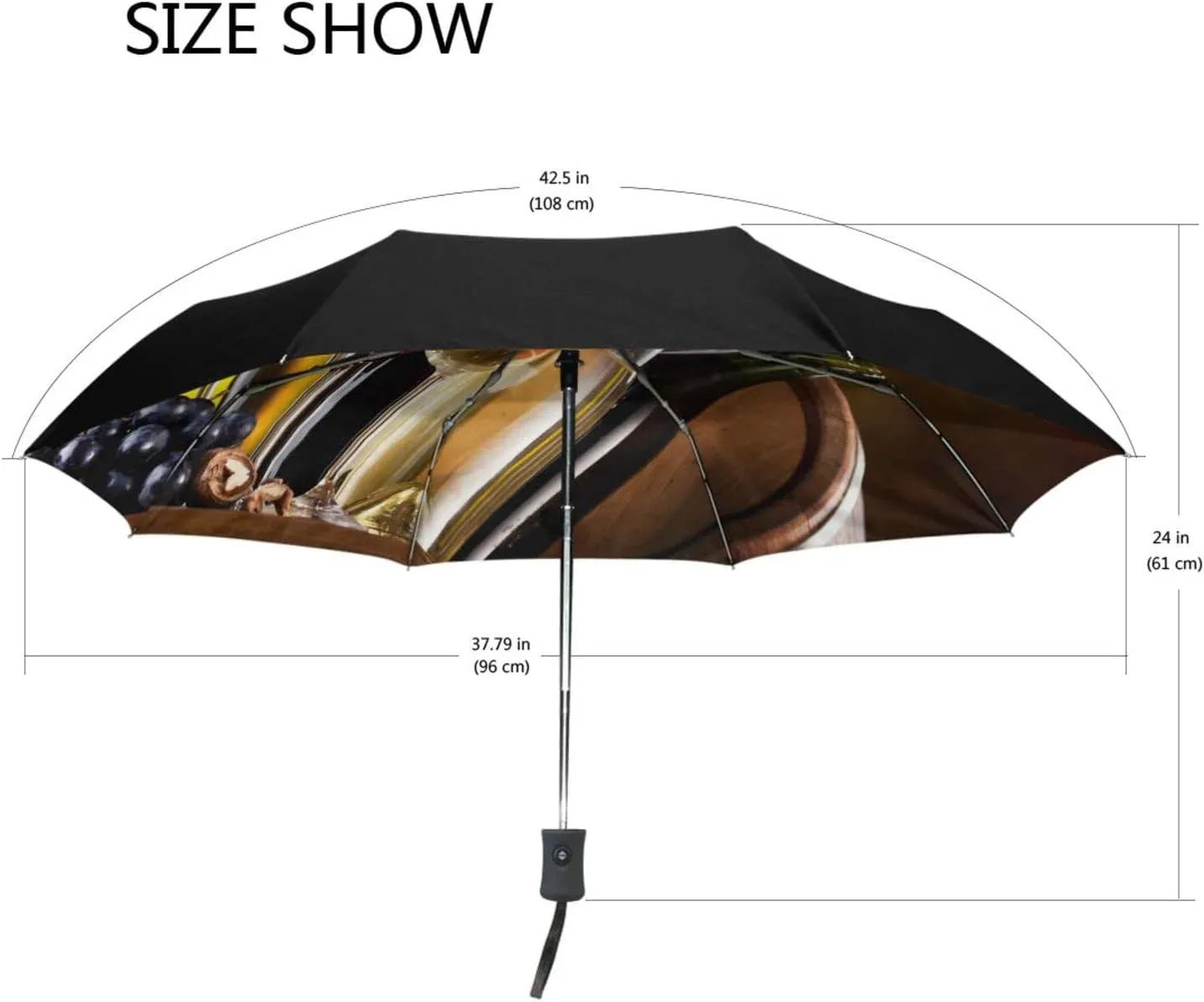 Poeticcity Automatic Folding UPF 50  Anti-UV Rain Umbrella, Auto Open/Close 3 Folds Sun Parasol Canopy Windproof Compact Travel Umbrella