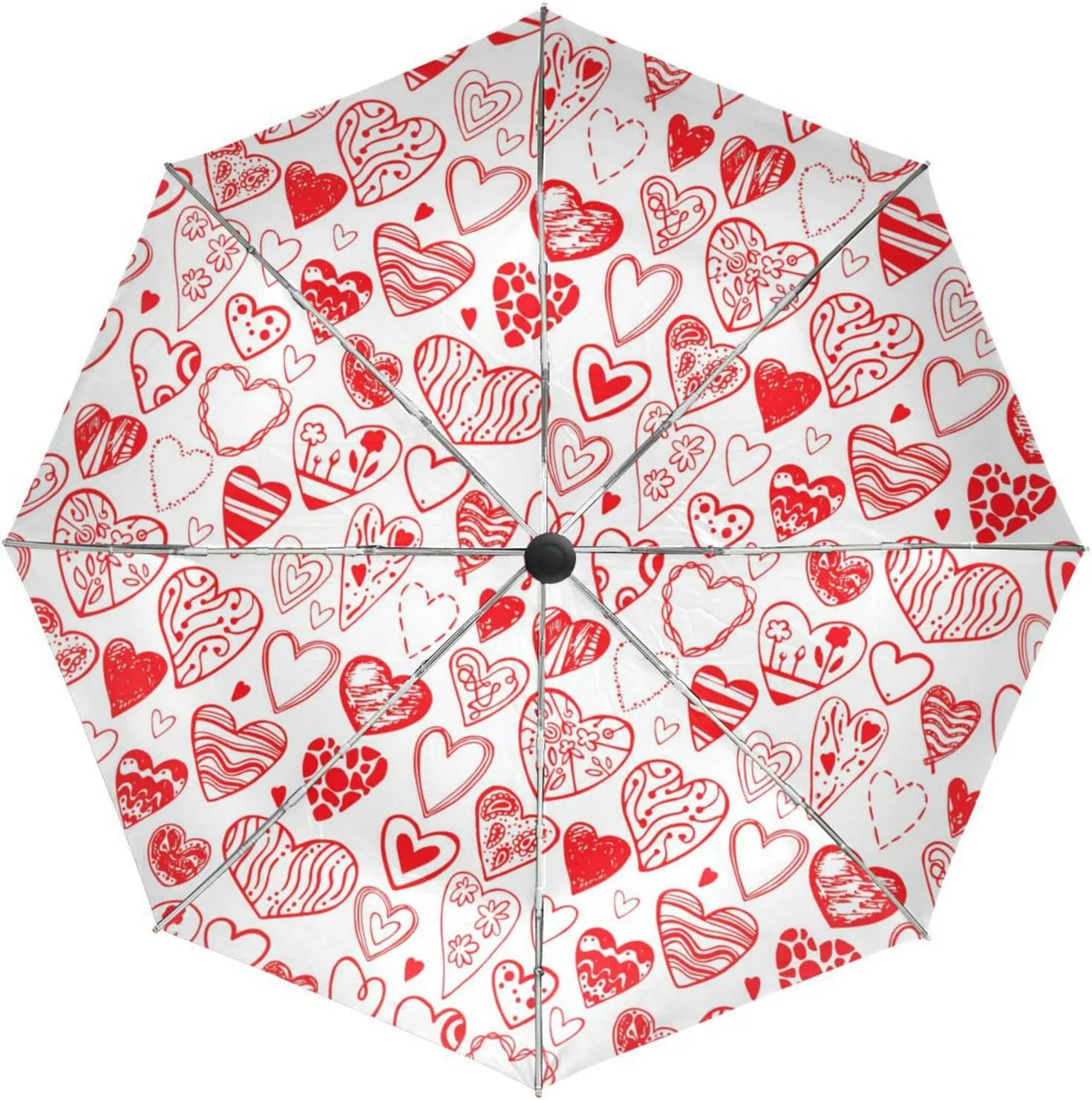 Poeticcity Automatic Folding UPF 50  Anti-UV Rain Umbrella, Auto Open/Close 3 Folds Sun Parasol Canopy Windproof Compact Travel Umbrella
