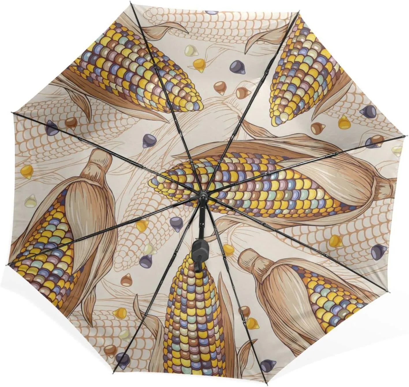 Poeticcity Unisex Manual Folding Rain Umbrella, Foldable Durable Sun Parasol, Collapsible Compact Windproof Portable Umbrellas for Travel