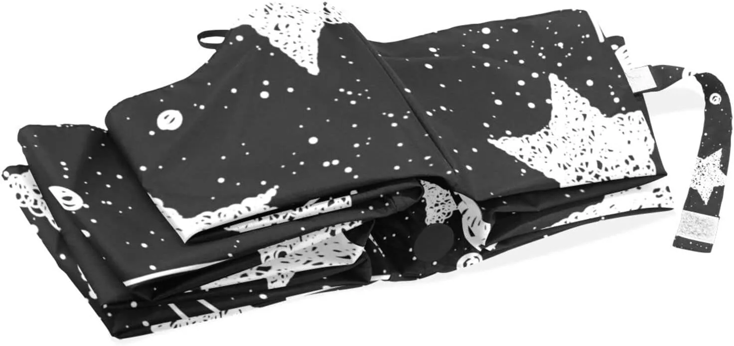 Poeticcity Unisex Manual Folding Rain Umbrella, Foldable Durable Sun Parasol, Collapsible Compact Windproof Portable Umbrellas for Travel