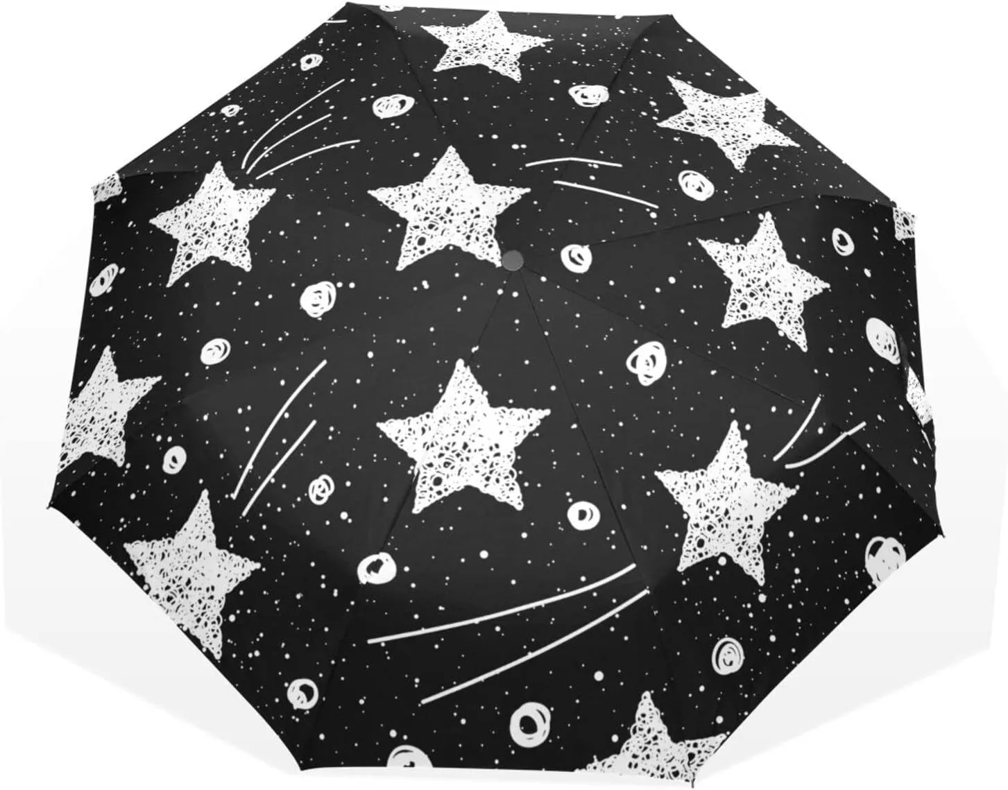 Poeticcity Unisex Manual Folding Rain Umbrella, Foldable Durable Sun Parasol, Collapsible Compact Windproof Portable Umbrellas for Travel
