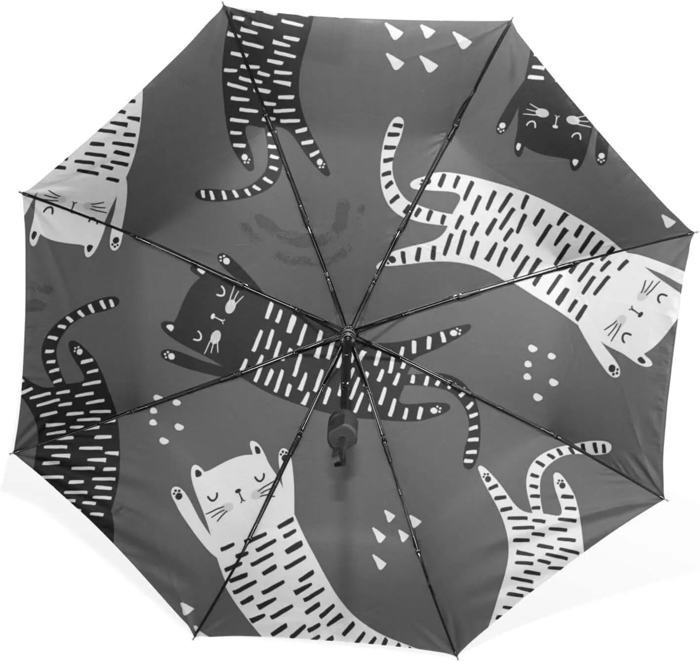 Poeticcity Unisex Manual Folding Rain Umbrella, Foldable Durable Sun Parasol, Collapsible Compact Windproof Portable Umbrellas for Travel
