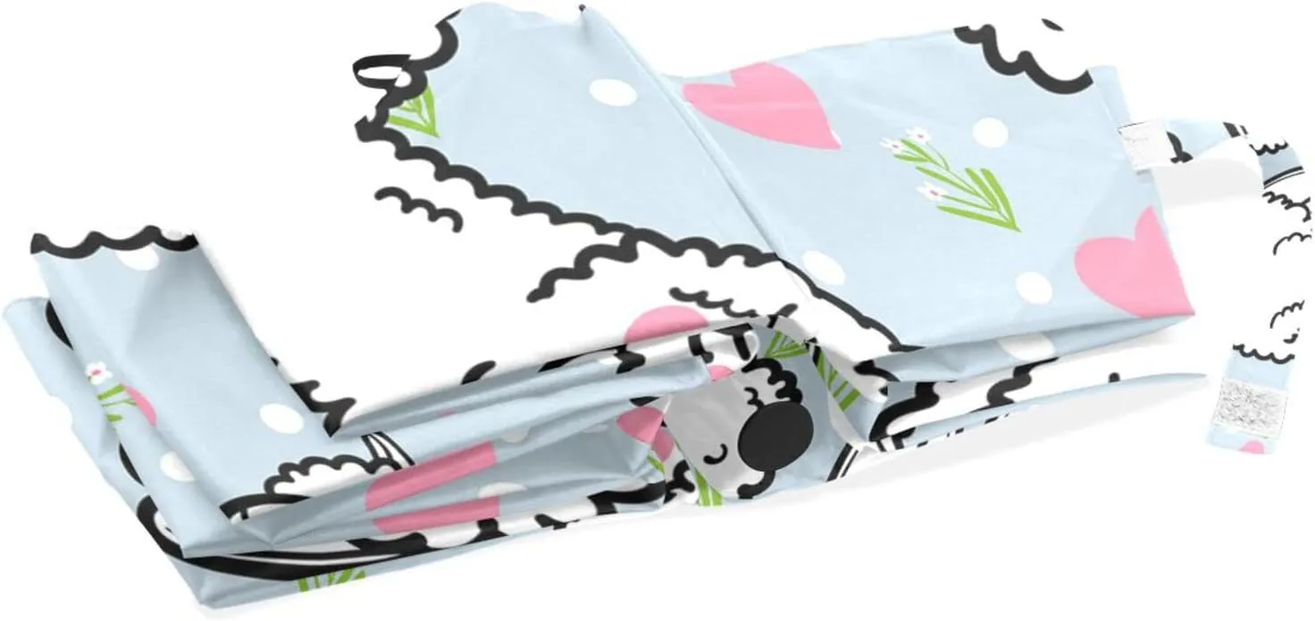 Poeticcity Unisex Manual Folding Rain Umbrella, Foldable Durable Sun Parasol, Collapsible Compact Windproof Portable Umbrellas for Travel