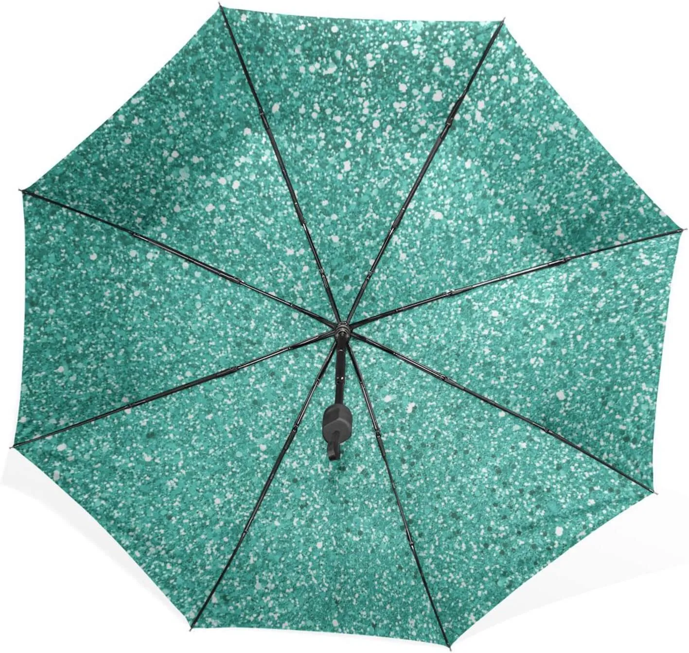 Poeticcity Unisex Manual Folding Rain Umbrella, Foldable Durable Sun Parasol, Collapsible Compact Windproof Portable Umbrellas for Travel