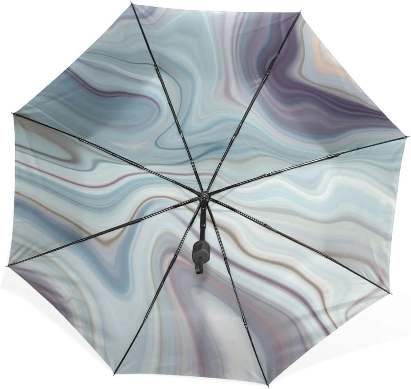 Poeticcity Unisex Manual Folding Rain Umbrella, Foldable Durable Sun Parasol, Collapsible Compact Windproof Portable Umbrellas for Travel