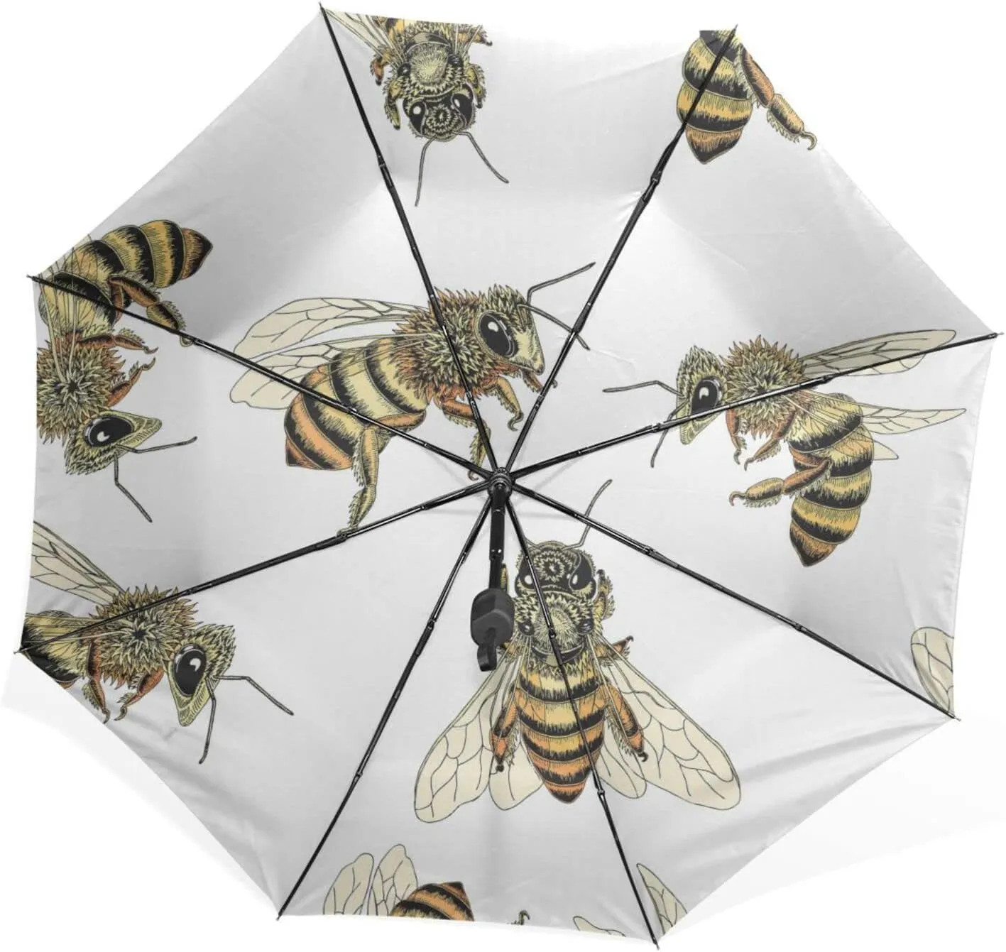 Poeticcity Unisex Manual Folding Rain Umbrella, Foldable Durable Sun Parasol, Collapsible Compact Windproof Portable Umbrellas for Travel