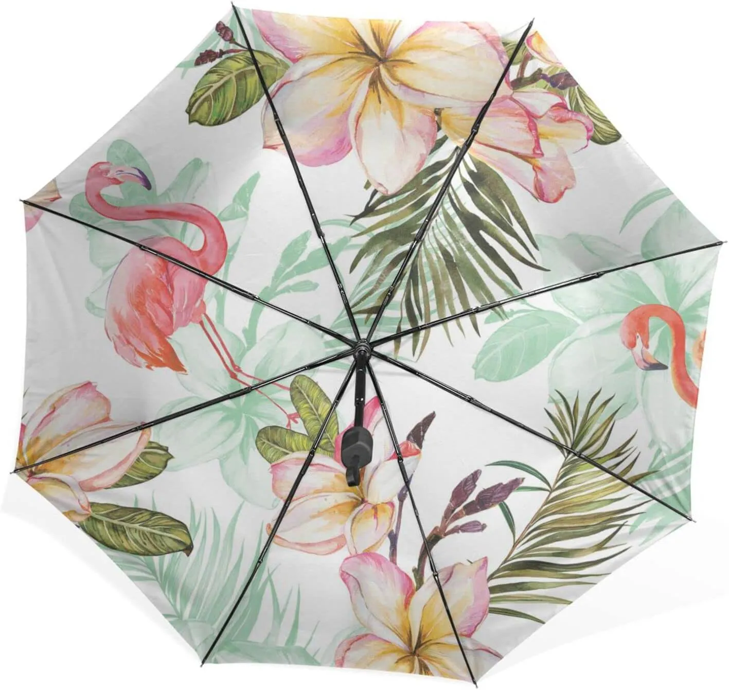 Poeticcity Unisex Manual Folding Rain Umbrella, Foldable Durable Sun Parasol, Collapsible Compact Windproof Portable Umbrellas for Travel